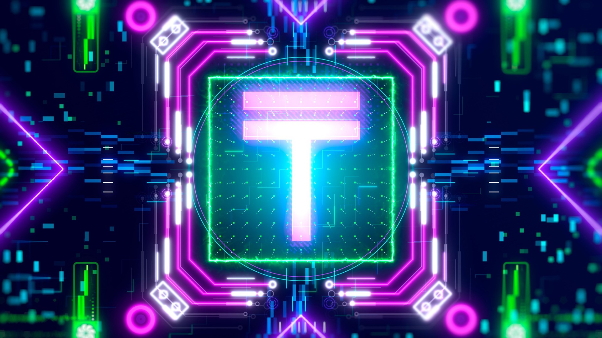 Future of Kazakhstan currency tenge. glitch background for business and finance.